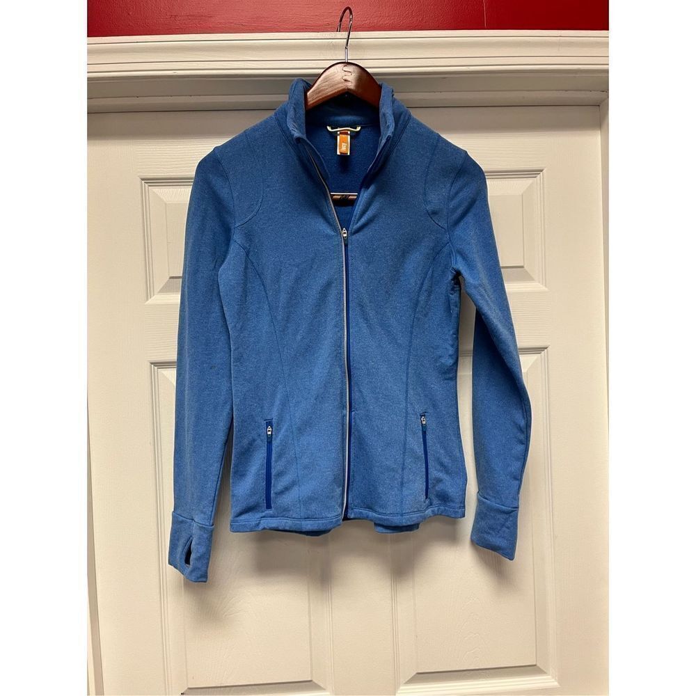 Lucy Blue Reflective Athletic Jacket sz S EUC